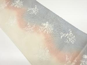 絽秋草によろけ縞模様織出し袋帯